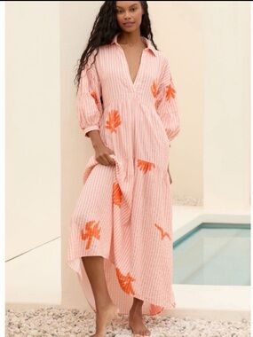 The Carolita Printed Tiered Shirt Dress by Celandine: Daniella Manini Edition